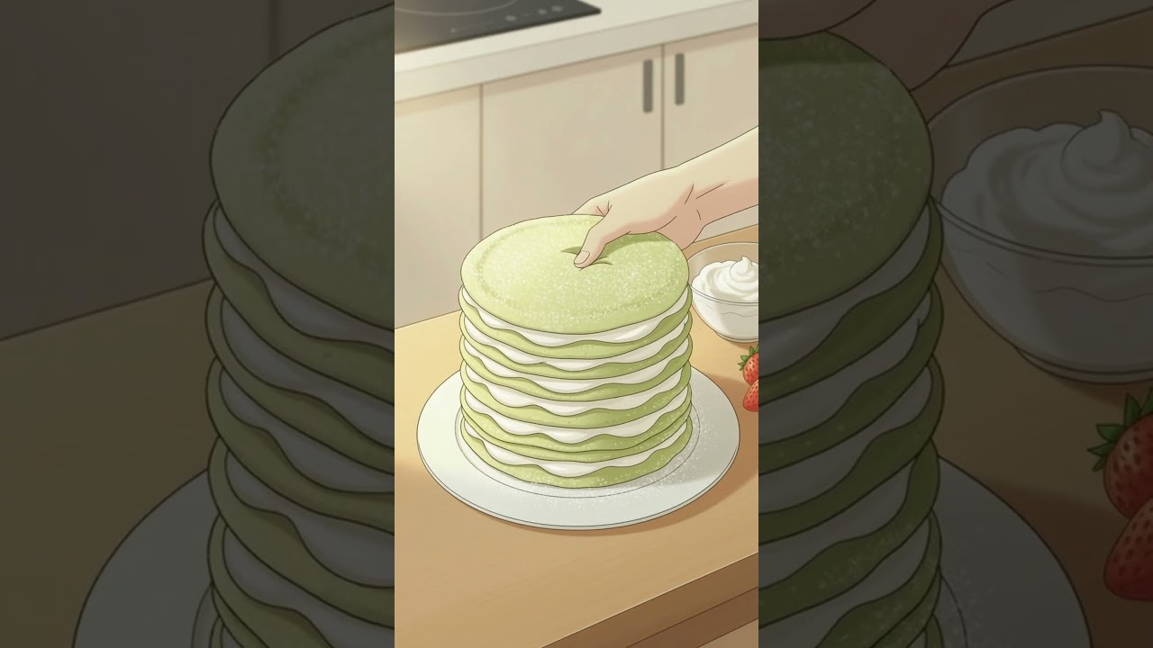 Matcha Mille Crepe Cake 🍵 | Soft & Creamy Layered Cake Recipe