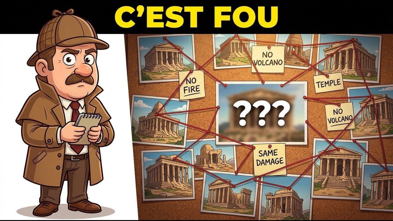 8 temples antiques fondus de l’extérieur vers l’intérieur sans aucune explication naturelle