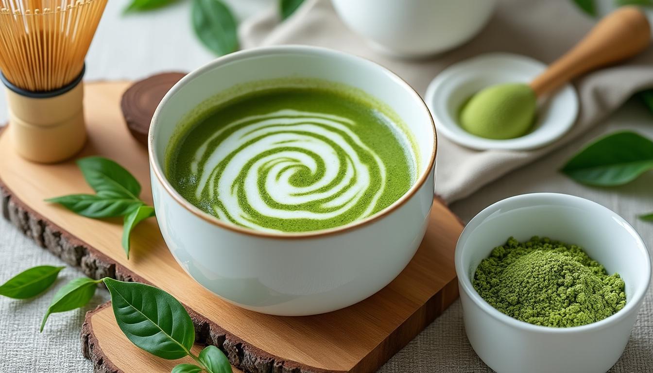 découvrez comment le matcha, cette poudre de thé vert pâle, conquiert les palais avec ses saveurs uniques et ses bienfaits santé.