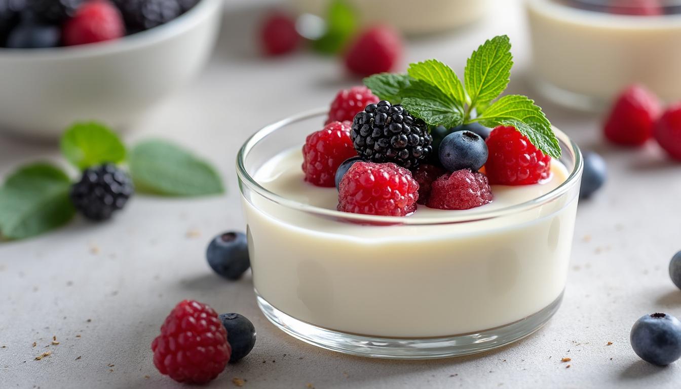 découvrez ce dessert express façon panna cotta, réalisé avec un ingrédient végétal prisé par les amateurs de musculation, alliant gourmandise et bienfaits nutritifs.