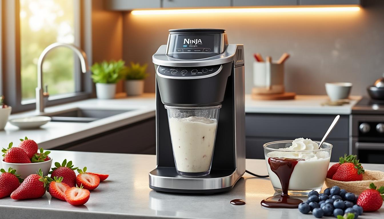 découvrez le ninja creami deluxe à moins de 190€, l'appareil parfait pour réaliser facilement vos desserts maison gourmands et personnalisés. profitez d'une offre exceptionnelle pour libérer votre créativité culinaire !