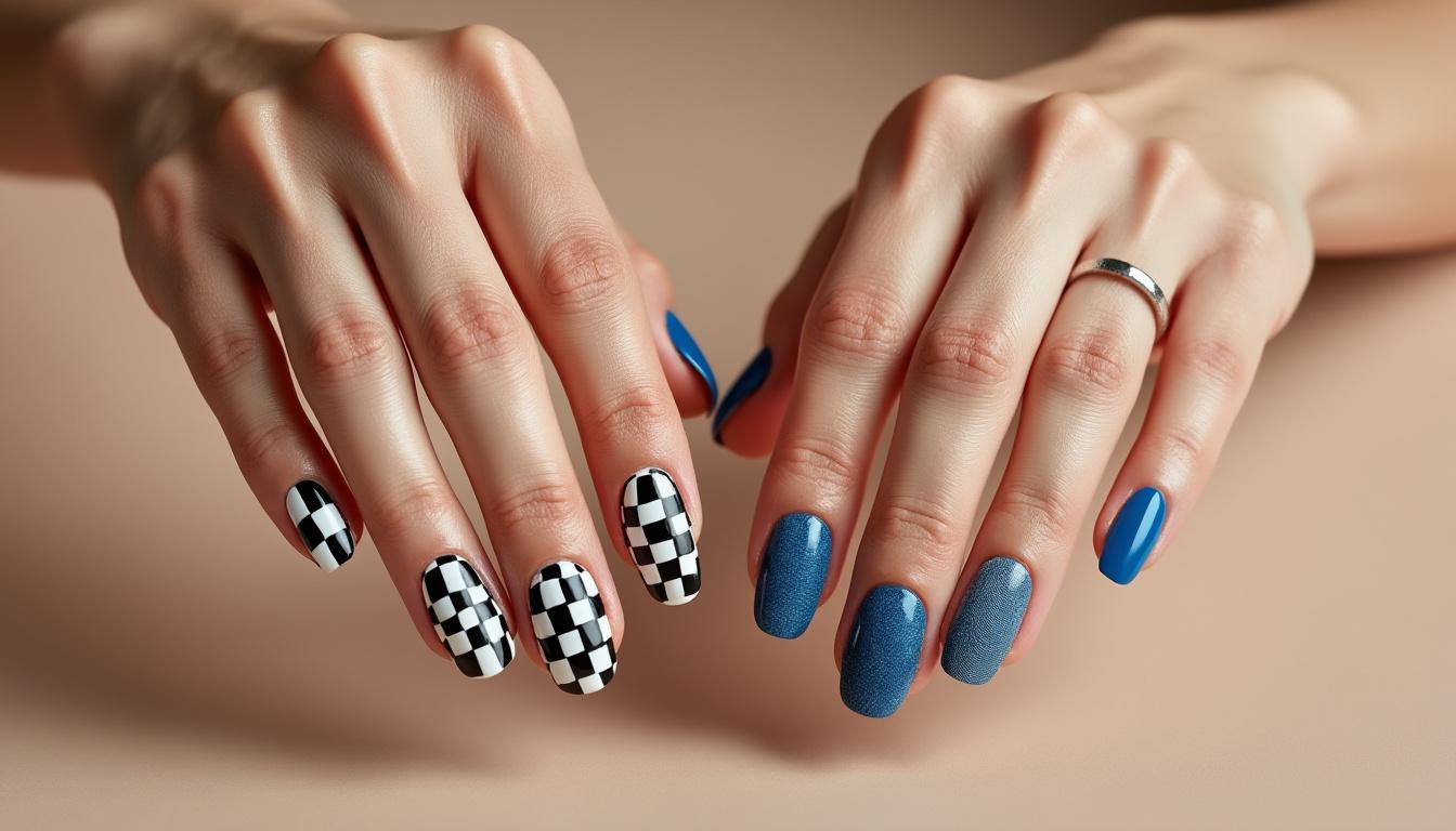 découvrez les tendances manucure 2026 avec des styles audacieux échiquier et denim pour des ongles originaux et modernes. adoptez ces looks incontournables pour sublimer vos mains.