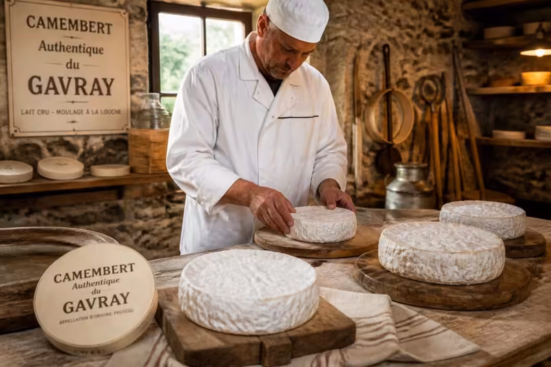 découvrez la gastronomie en manche avec le camembert authentique du gavray, fabriqué dans un atelier artisanal local pour un goût unique et traditionnel.