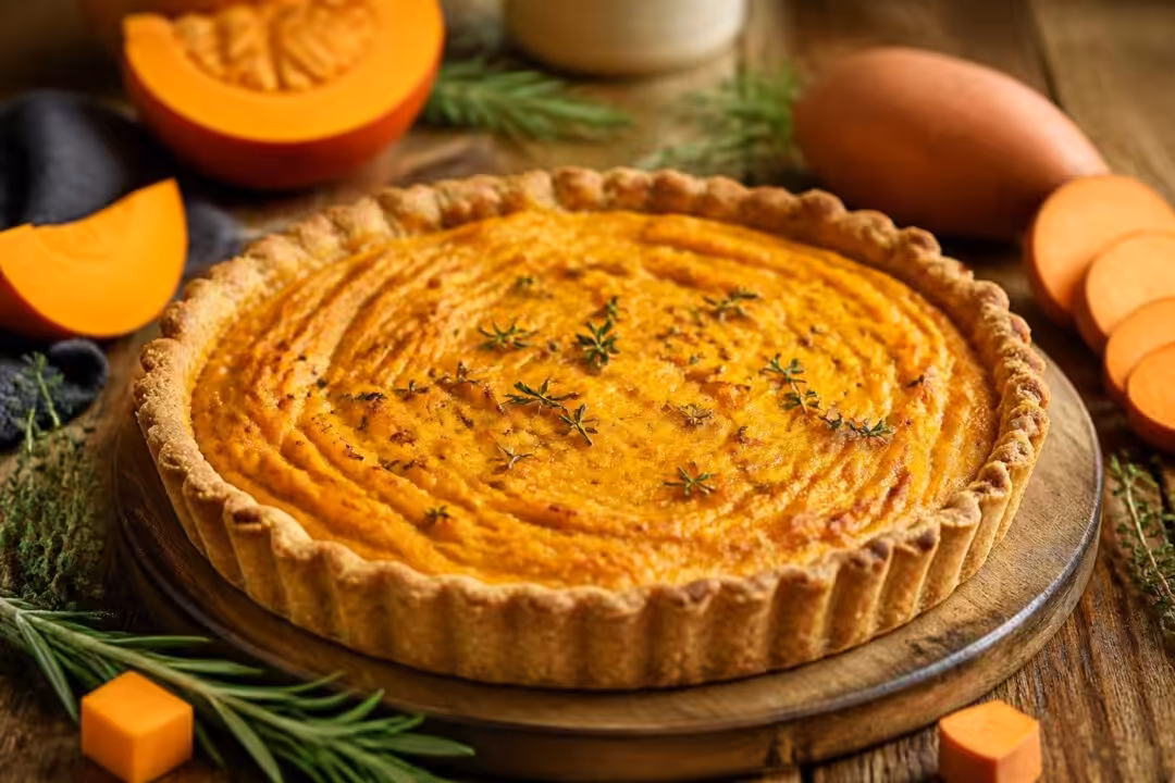 découvrez notre recette facile et savoureuse de tarte au potimarron et patates douces, parfaite pour un repas d'automne réconfortant.